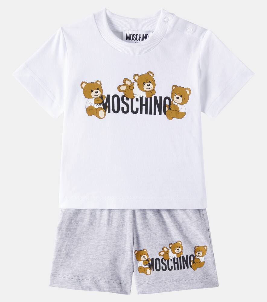 Moschino Baby Teddy Bear T-shirt And Shorts Set In White