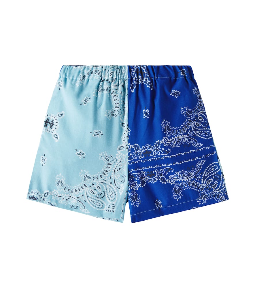 The New Society Mileto Bandana Cotton Bermuda Shorts In Blue