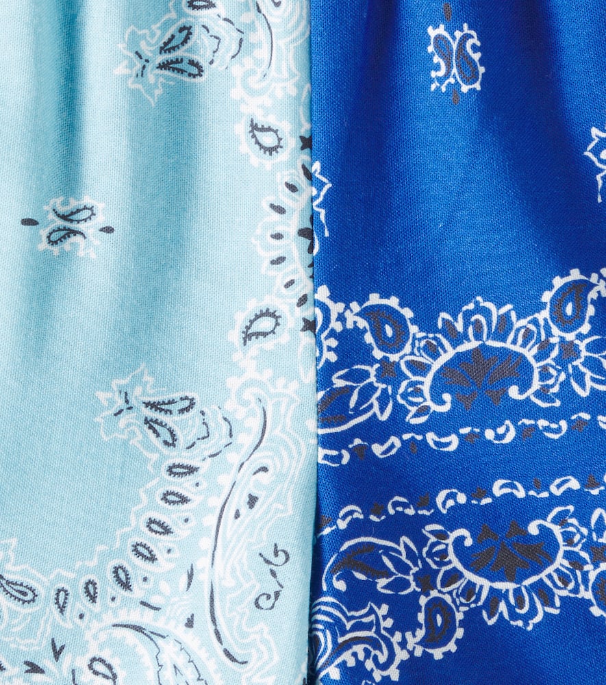 The New Society Mileto Bandana Cotton Bermuda Shorts In Blue