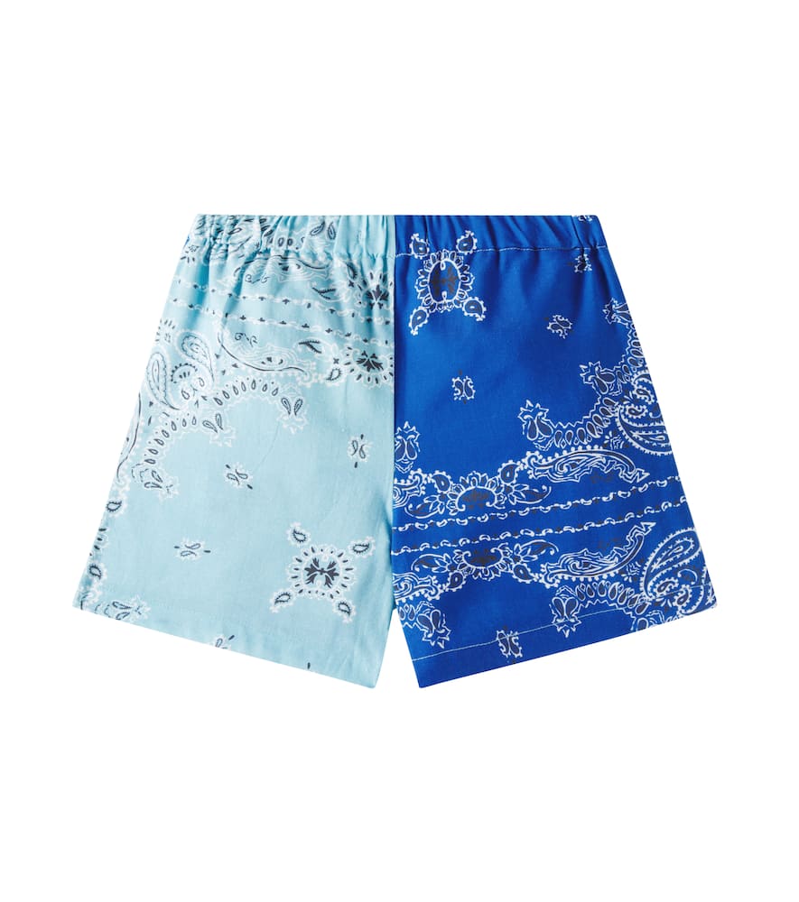 The New Society Mileto Bandana Cotton Bermuda Shorts In Blue