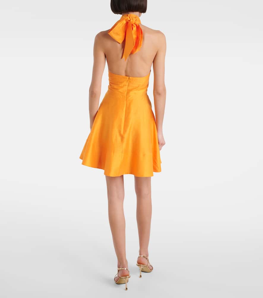 Rebecca Vallance Cera Cutout Halterneck Minidress In Marigold
