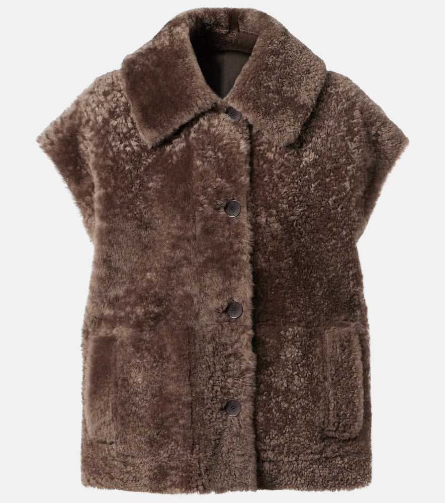 Joseph Reversible Shearling And Leather Vest In Brown