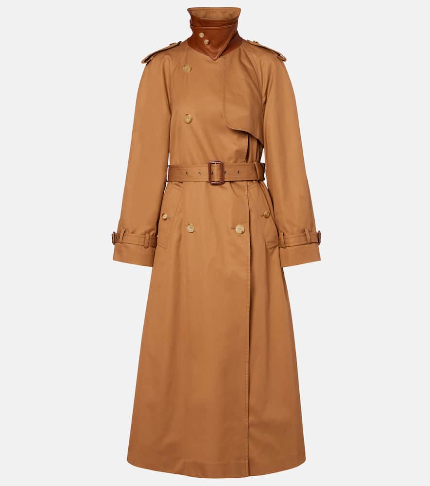 Chloé Cotton Gabardine Trench Coat In Brown