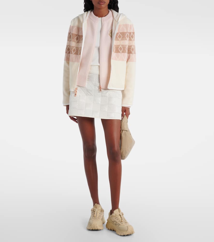 Moncler Wool And Cashmere-blend Jacket In Pink