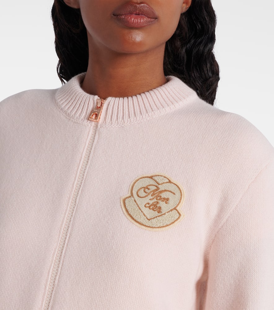 Moncler Wool And Cashmere-blend Jacket In Pink