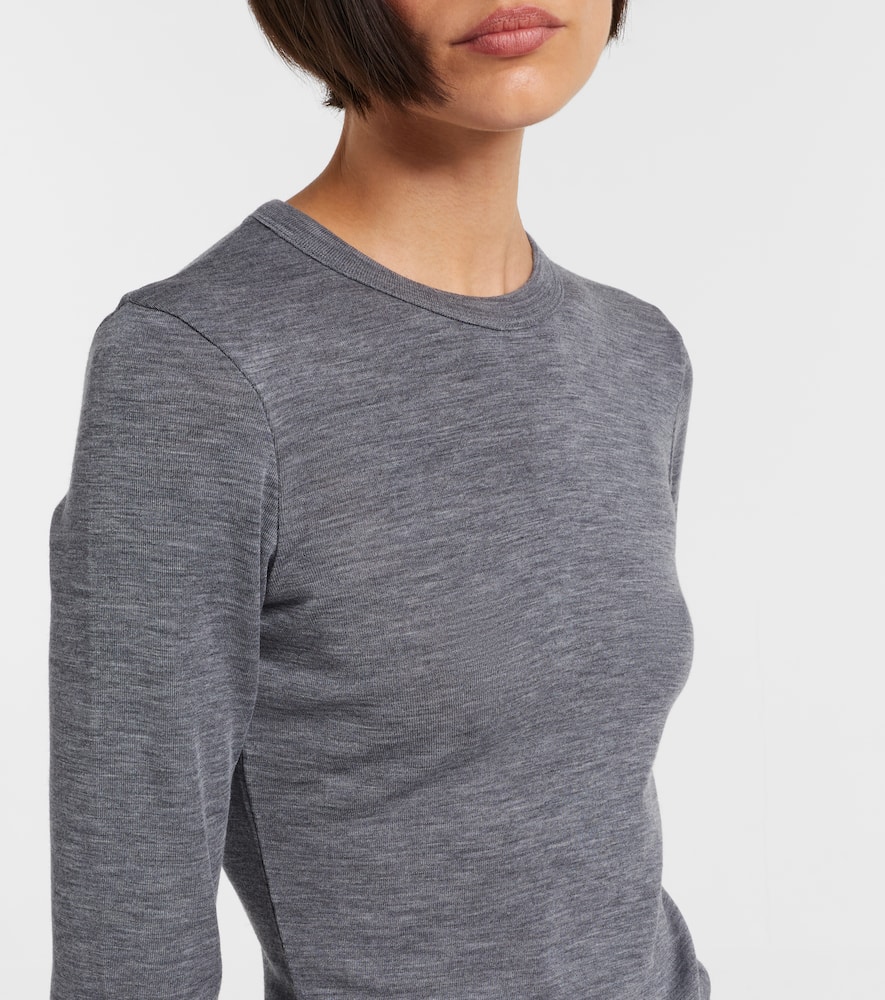 Rohe Gray Fine Merino Longsleeve T-shirt In Gray