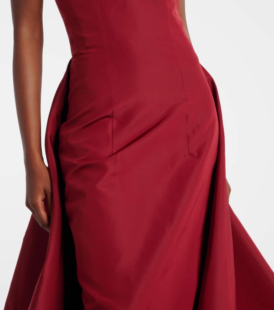 Monique Lhuillier Silk Faille Gown In Red