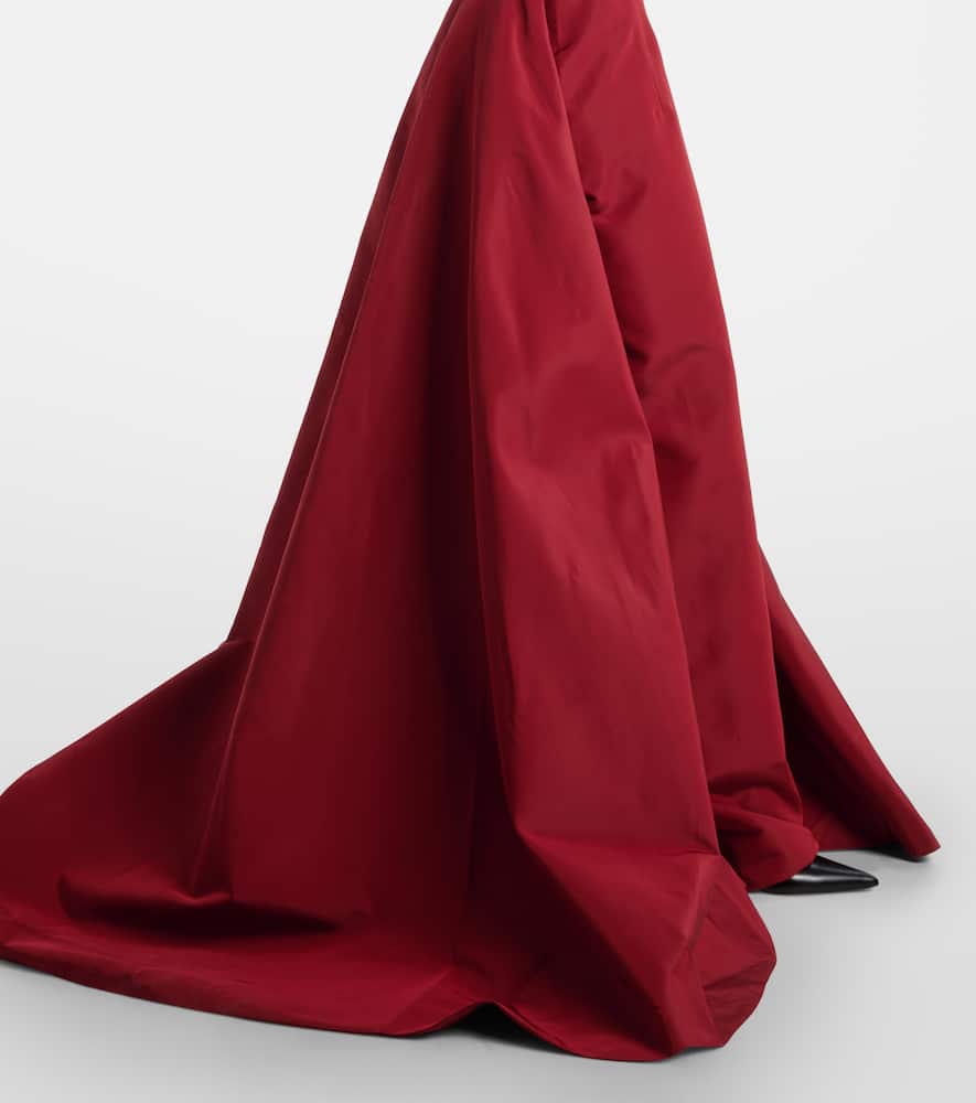 Monique Lhuillier Silk Faille Gown In Red