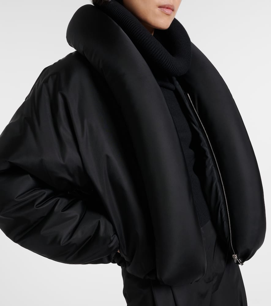 Alaïa Insulated Long Sleeve High Collar Jacket In Black