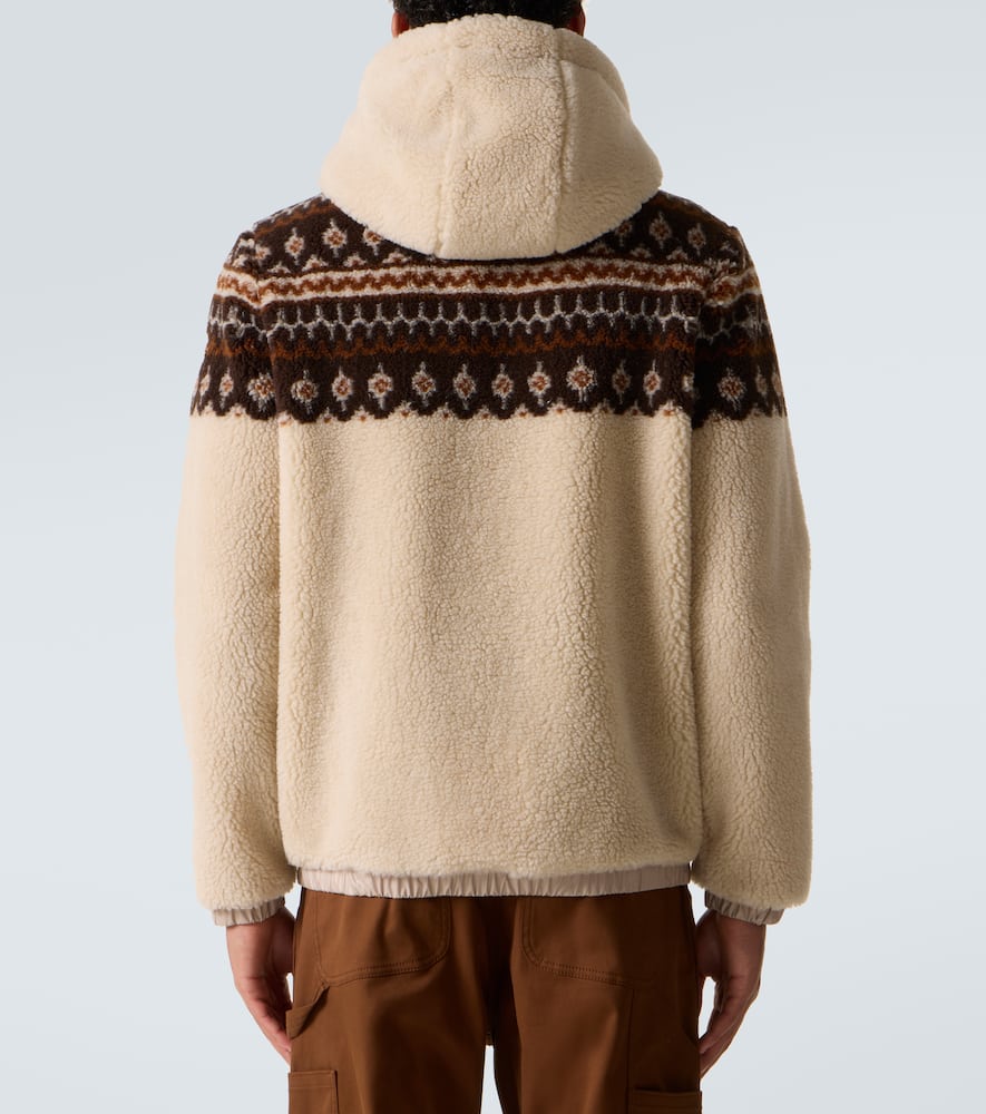 Moncler Men Jacquard Hoodie Multicolour In Brown