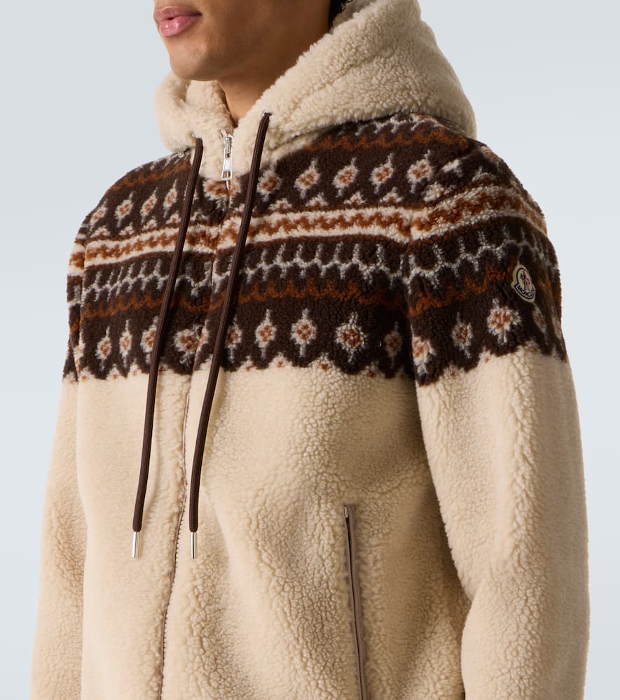 Moncler Men Jacquard Hoodie Multicolour In Brown