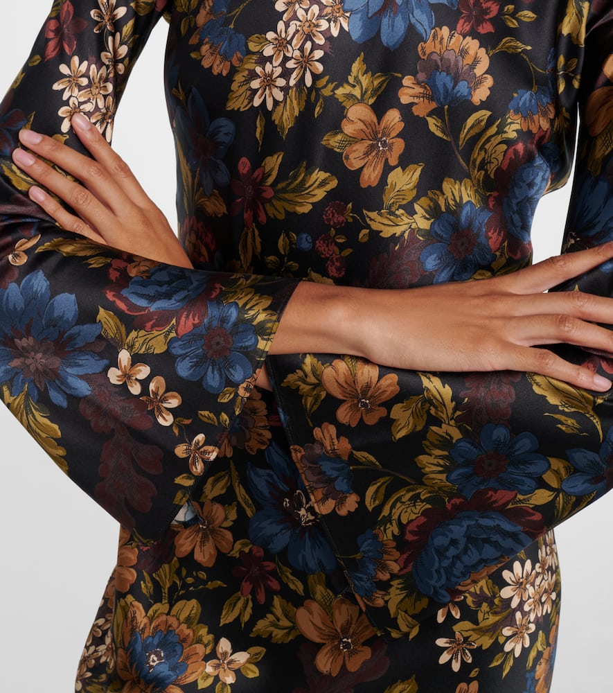 Veronica Beard Gemma Floral Silk-blend Maxi Dress In Multi