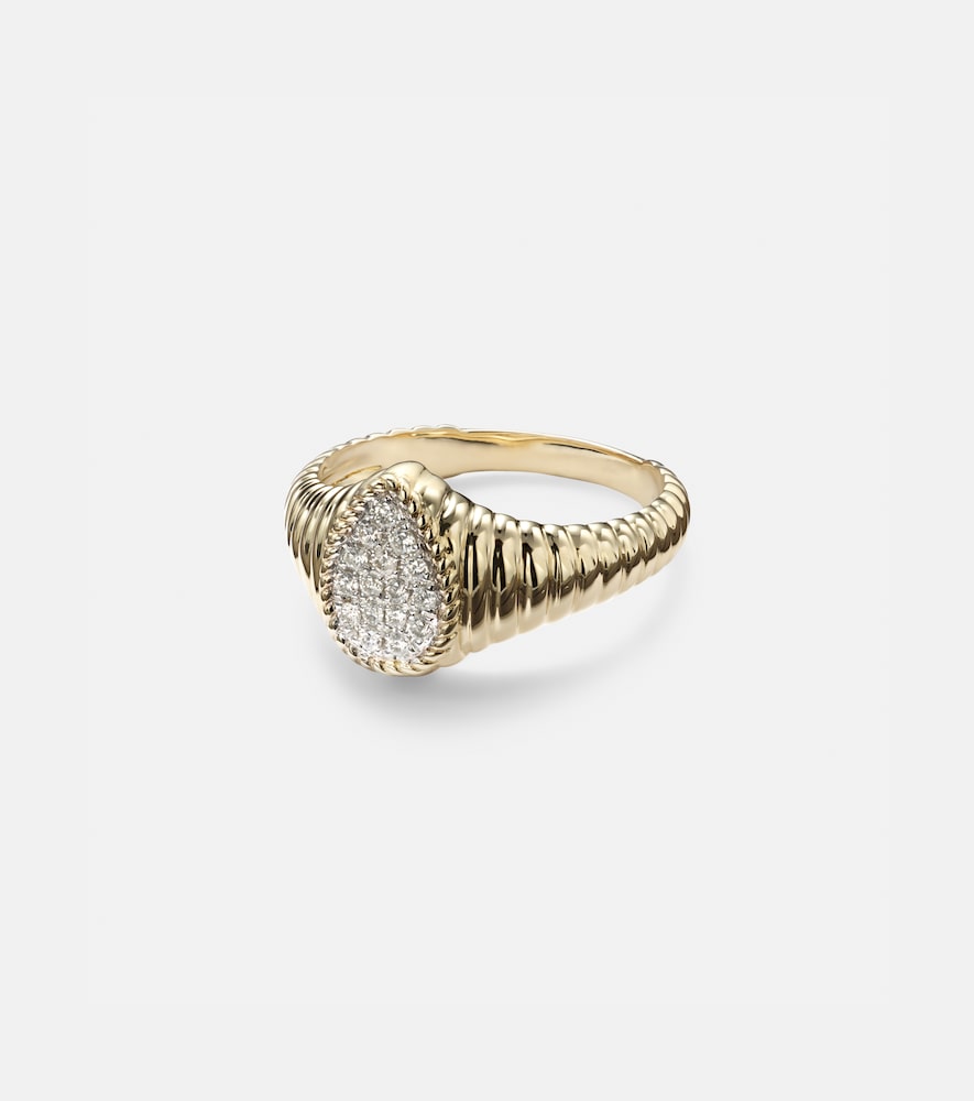 Yvonne Leon Yvonne Léon Berlingot 9kt gold pinky ring with diamonds