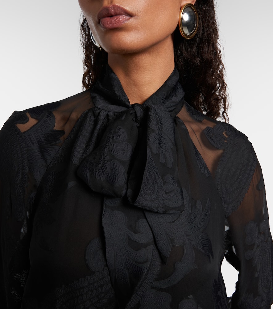 Etro Paisley Tie-neck Blouse In Black