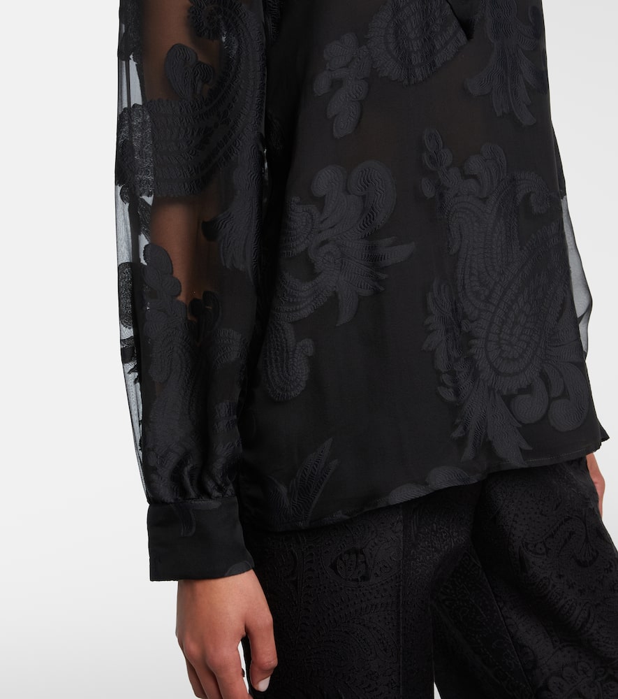Etro Paisley Tie-neck Blouse In Black