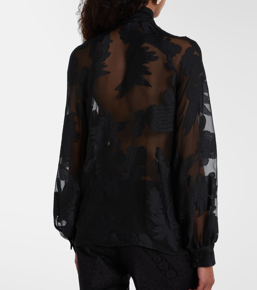 Etro Paisley Tie-neck Blouse In Black