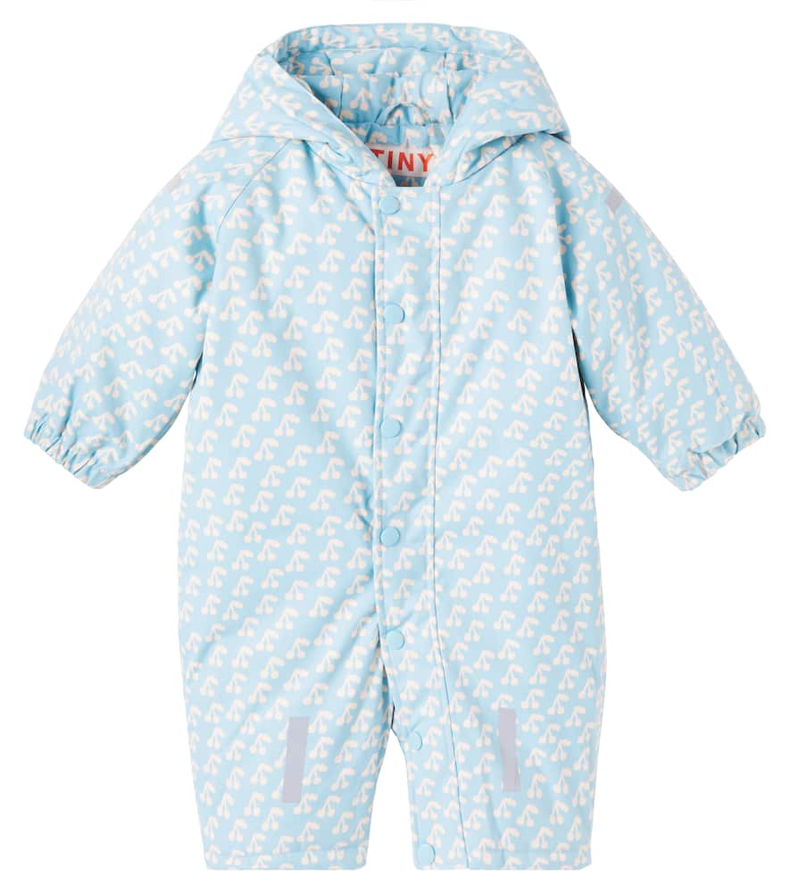 Tinycottons Baby Cherries Snowsuit In Blue