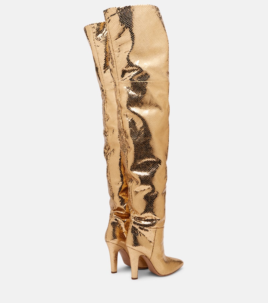 Paris Texas Elsa 100 Leather Over-the-knee Boots In Gold