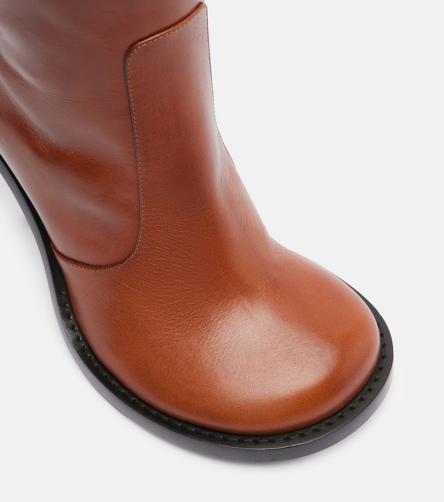 Dries Van Noten 90 Leather Knee-high Boots In Brown