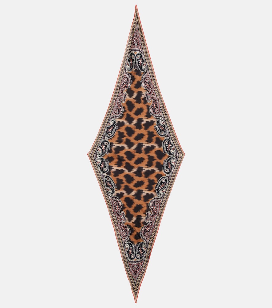 ETRO Etro Rombetto leopard-print silk scarf　Etro Rombetto ヒョウ柄 シルクスカーフ