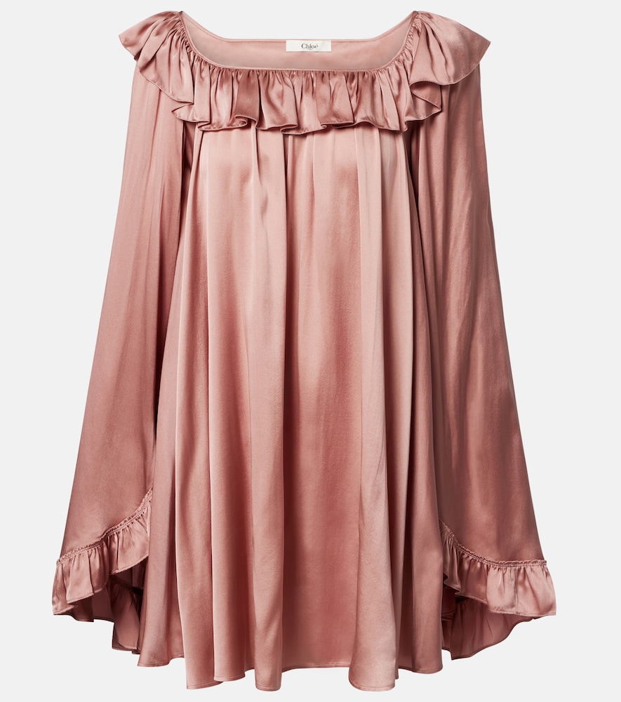 Chloe Chloé Ruffled silk satin minidress