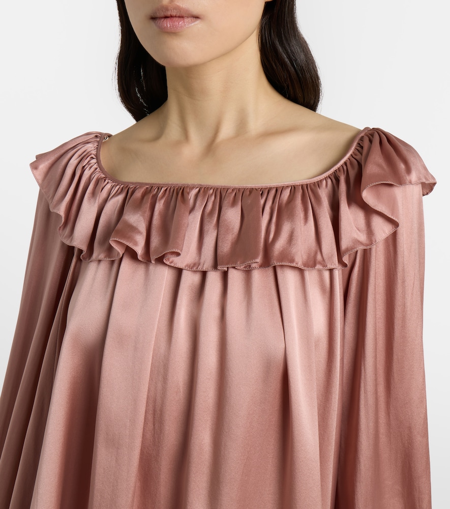  Chloe Chloe Ruffled Silk Satin Minidress 