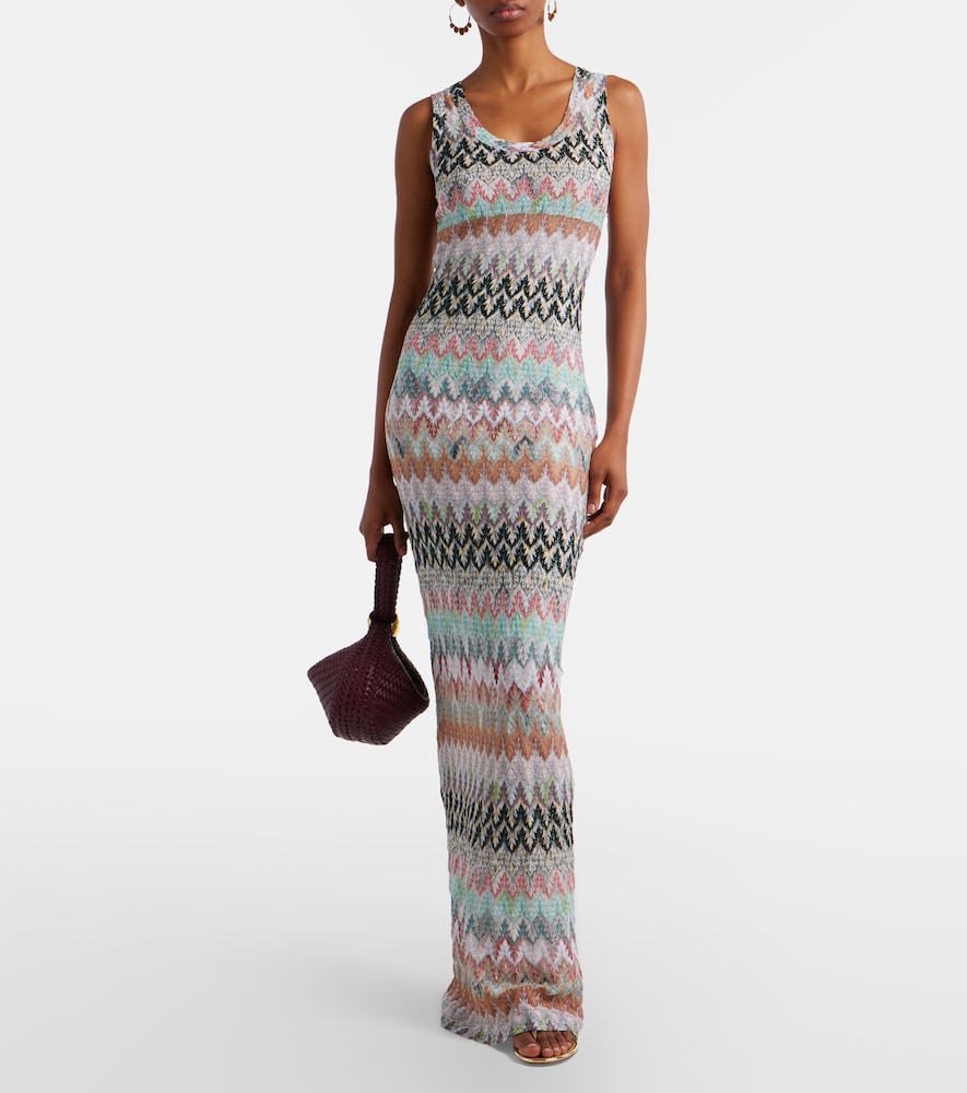 Missoni Sequined knitted lamé gown