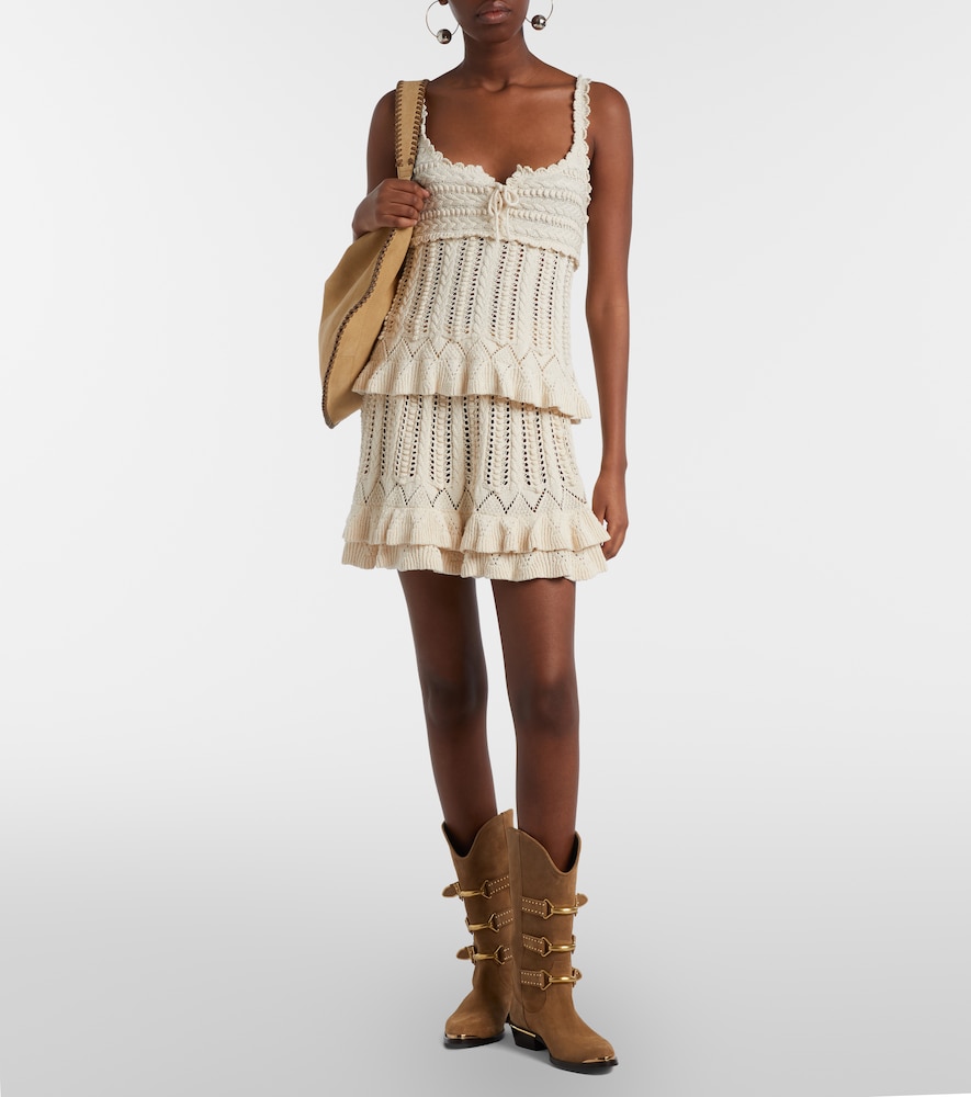 Marant Etoile Nelle cotton crochet miniskirt