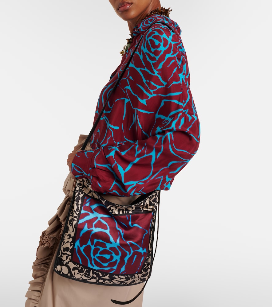 Dries Van Noten Small printed satin shoulder bag