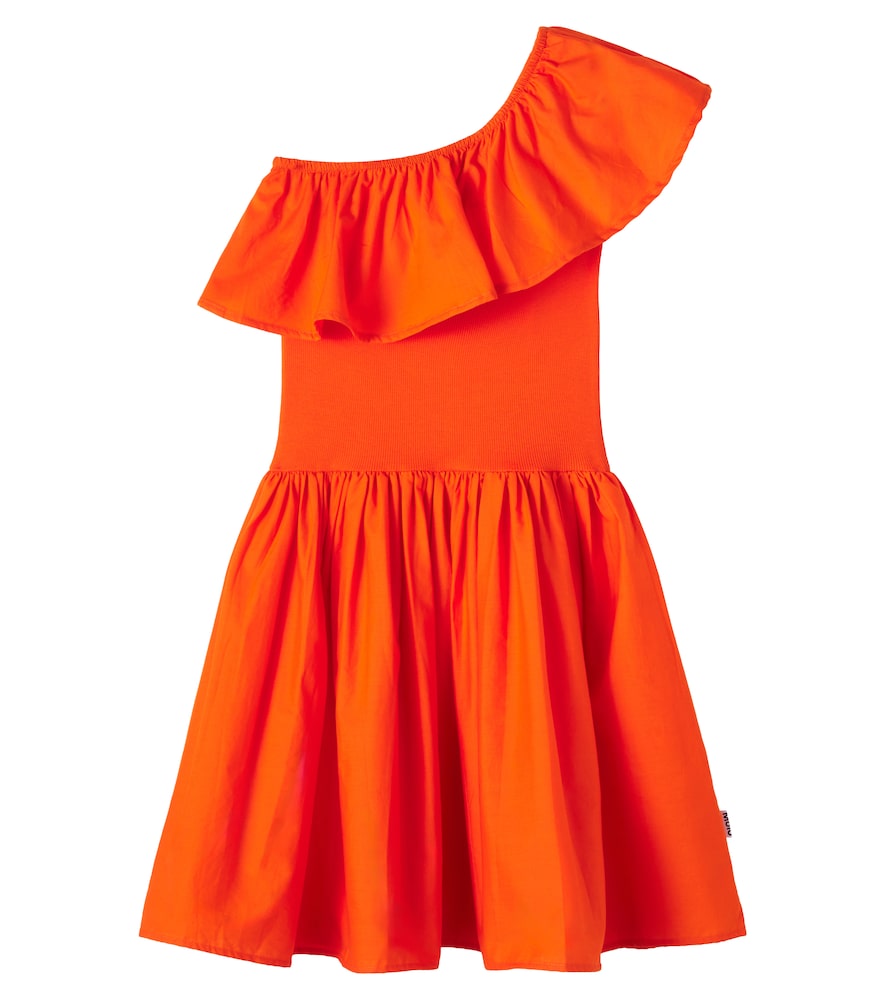 Molo Orange Chloey One-Shoulder Cotton-Blend Dress Y 14/15 - Mytheresa