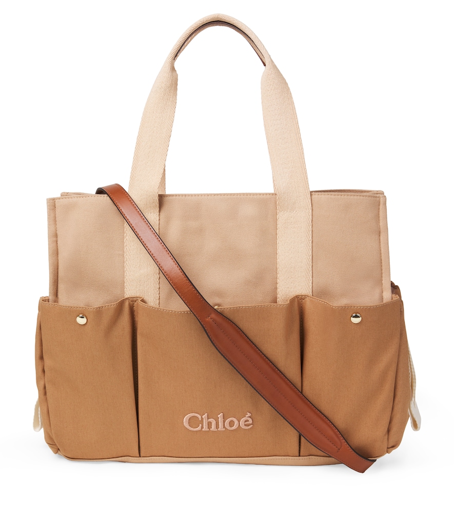 Chloe Kids Unisex Kids Pink Logo Cotton Changing Bag