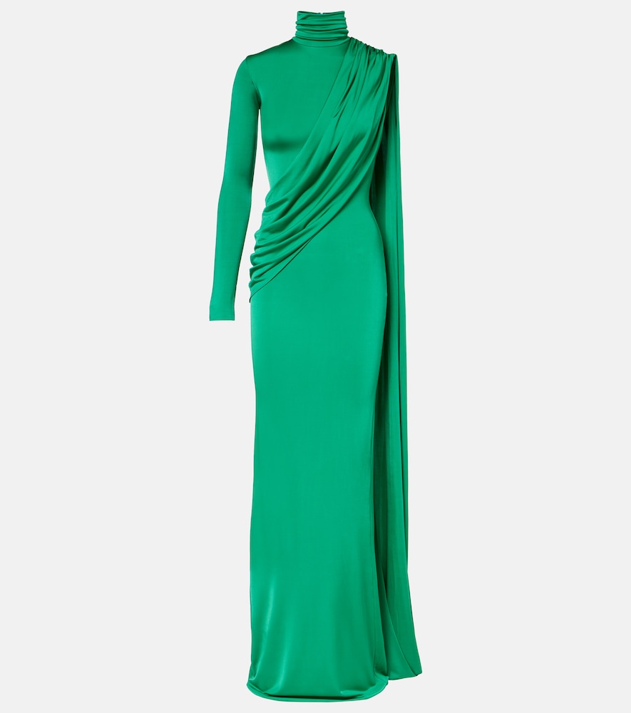 The New Arrivals Ilkyaz Ozel Aya caped satin gown