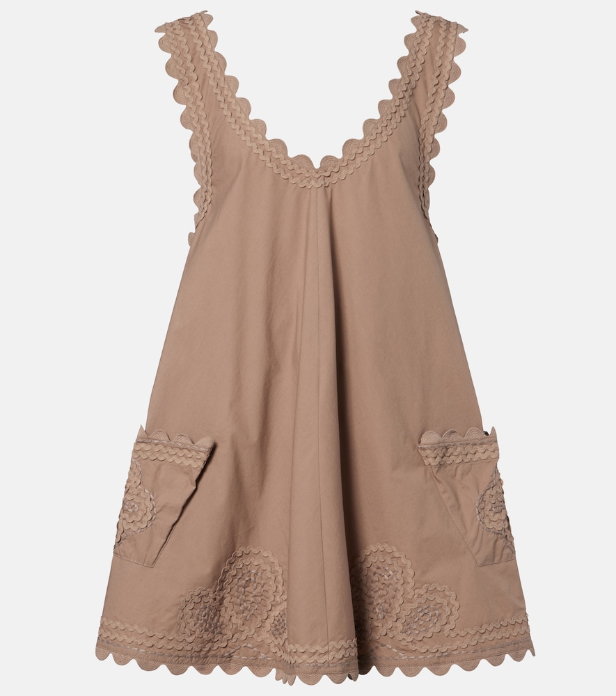 Juliet Dunn Embroidered cotton minidress