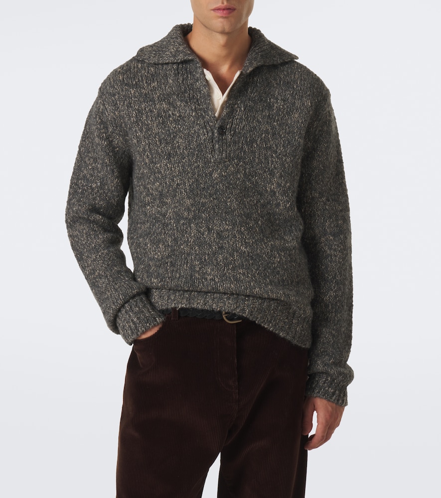 Dolce&Gabbana Wool, Alpaca, And Linen Polo Sweater
