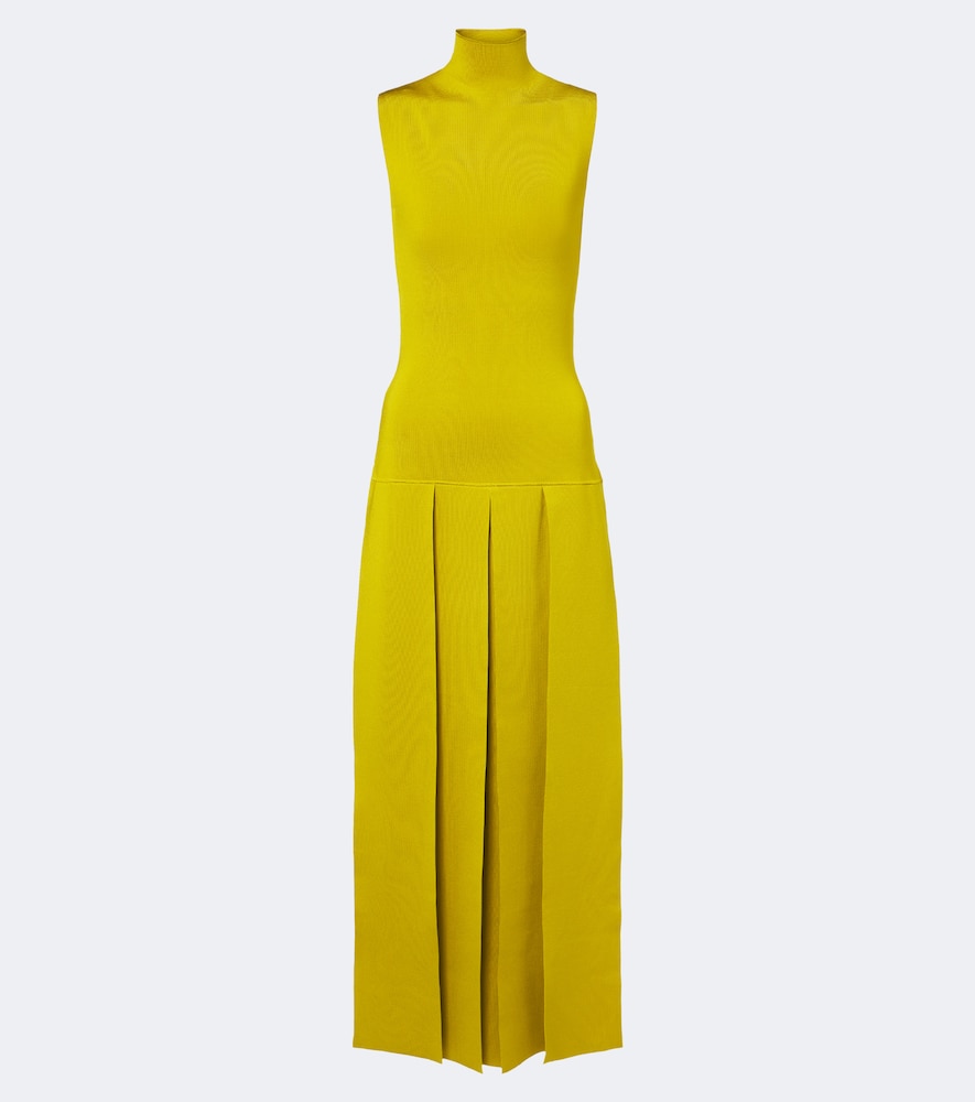 Alaia Women's Green Pleated Knitted Maxi Dress UK Size 12 - Mytheresa
