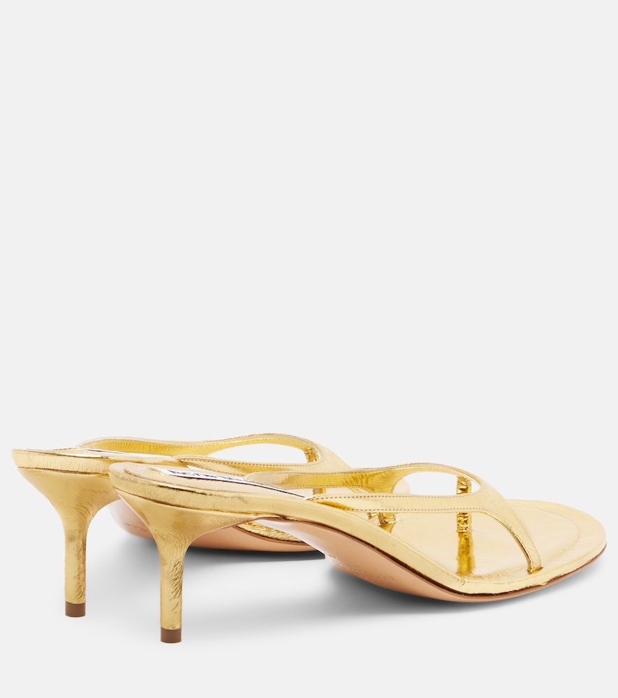  Acne Studios Acne Studios Metallic Leather Thong Sandals 
