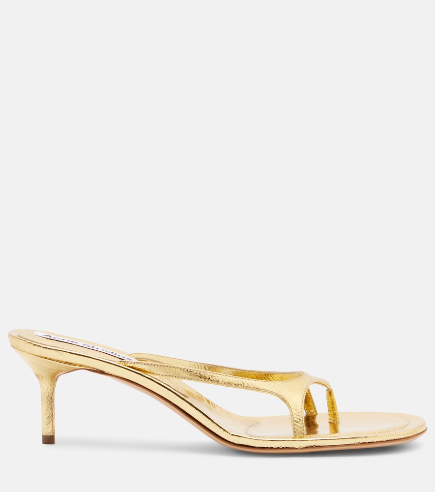  Acne Studios Acne Studios Metallic Leather Thong Sandals 