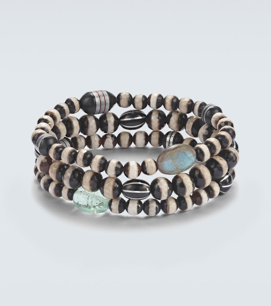 Ileana Makri Set of 3 beaded bracelets with gemstones