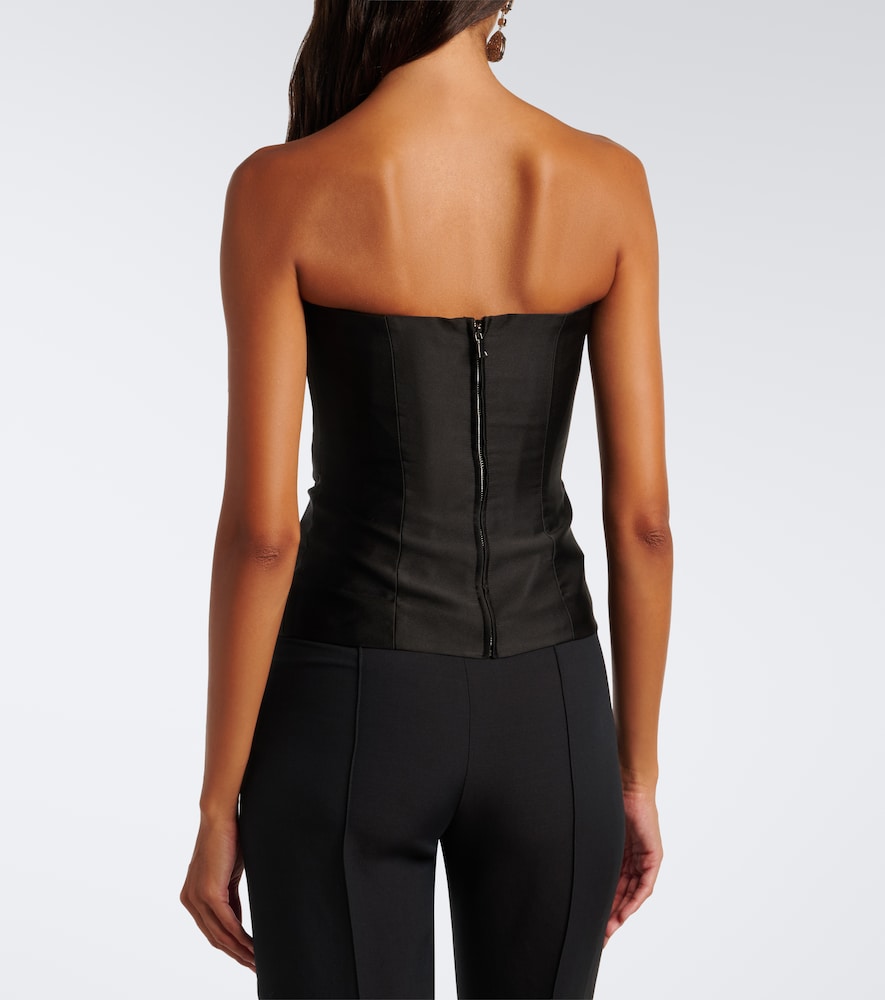 Pleated Taffeta Corset Top