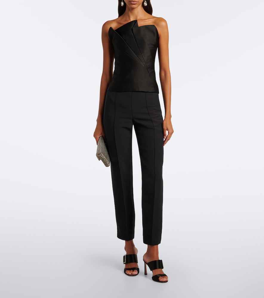 Pleated Taffeta Corset Top