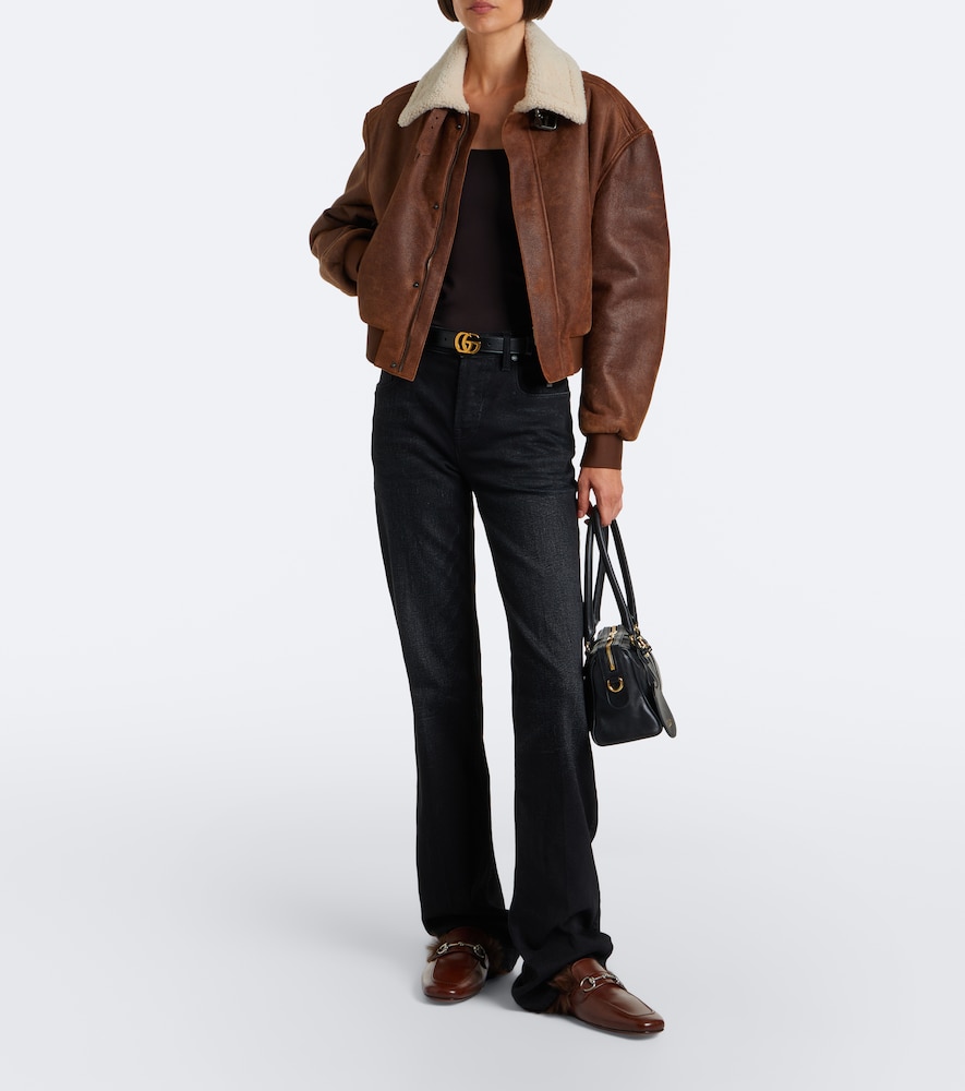 Larindo Horsebit Shearling-Lined Mules