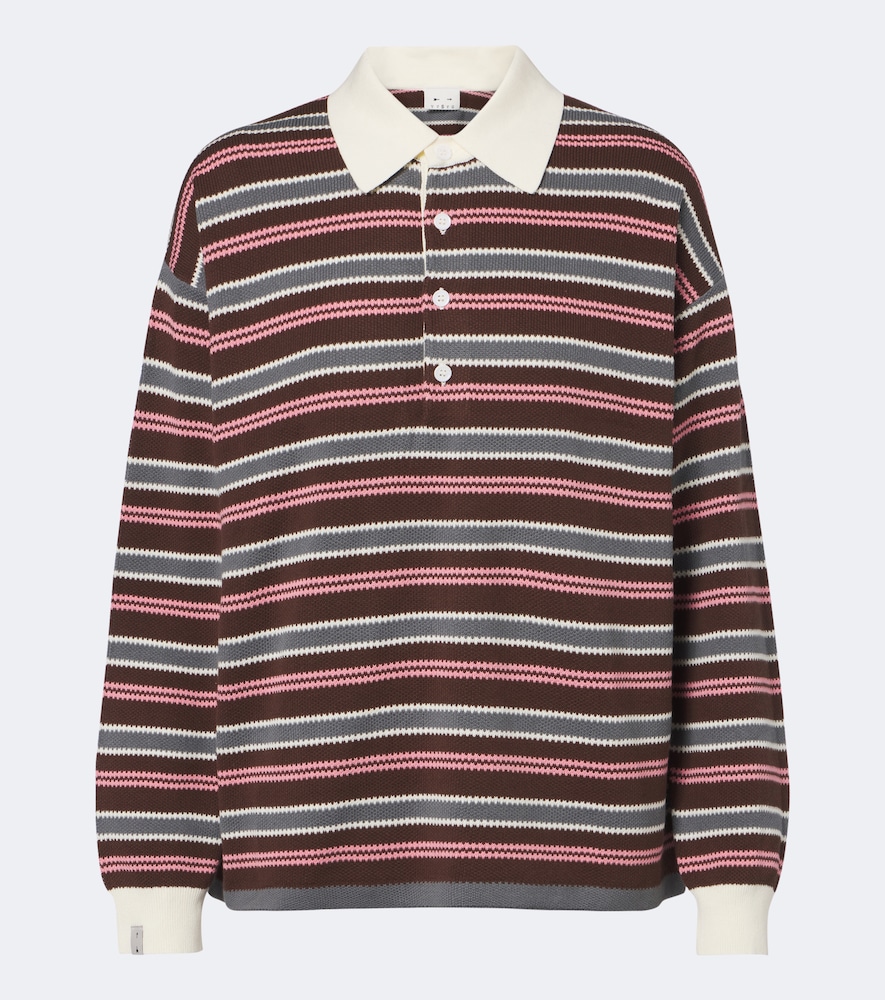 The Upside Wonder Striped Cotton Polo Sweater In Multicoloured