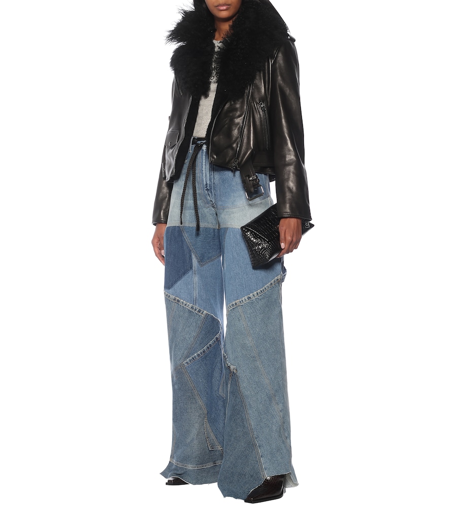 Tom Ford Patchwork high-rise wide-leg jeans