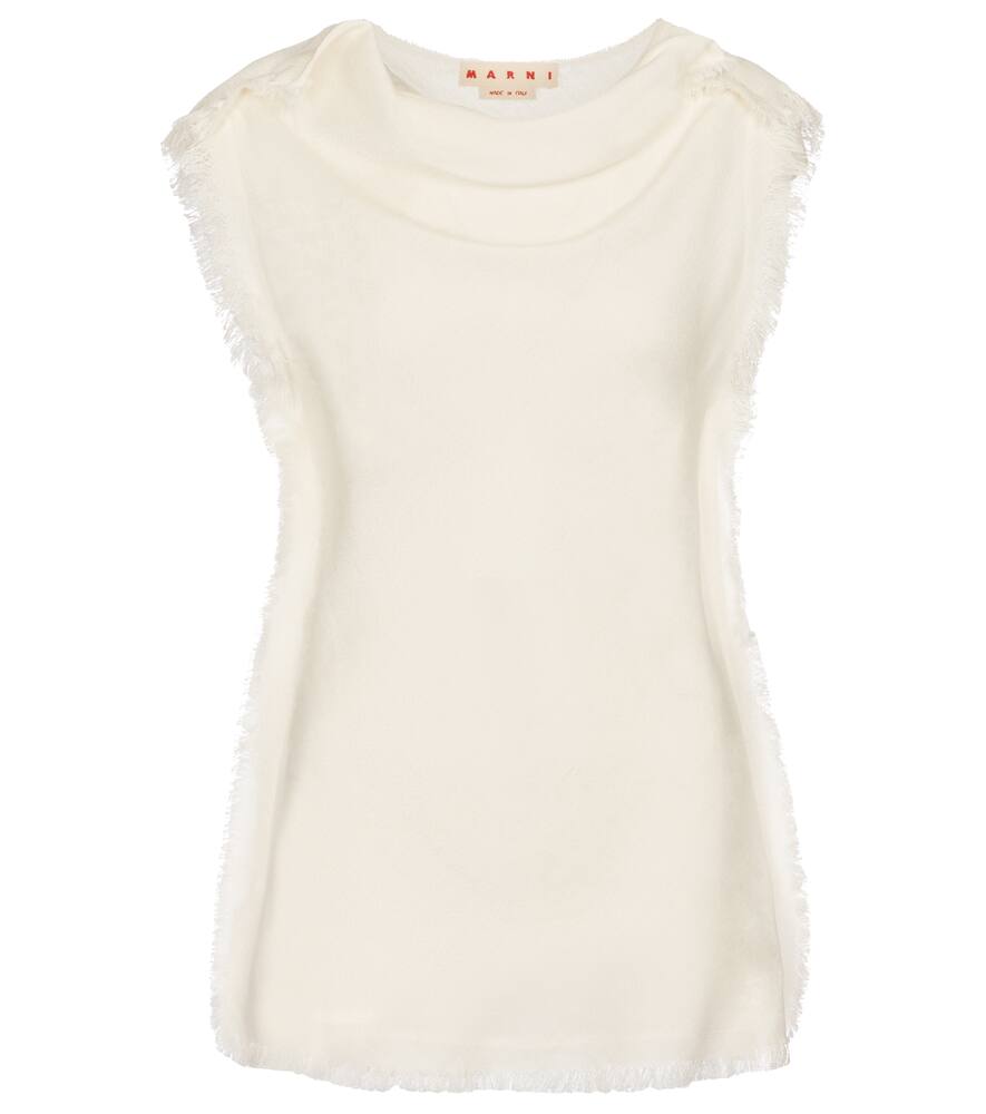 MARNI FRINGED SLEEVELESS TOP,P00551358