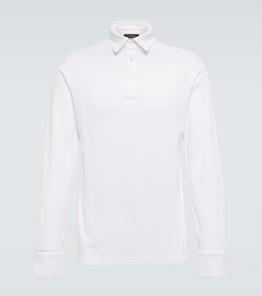Cotton long-sleeved polo sweater