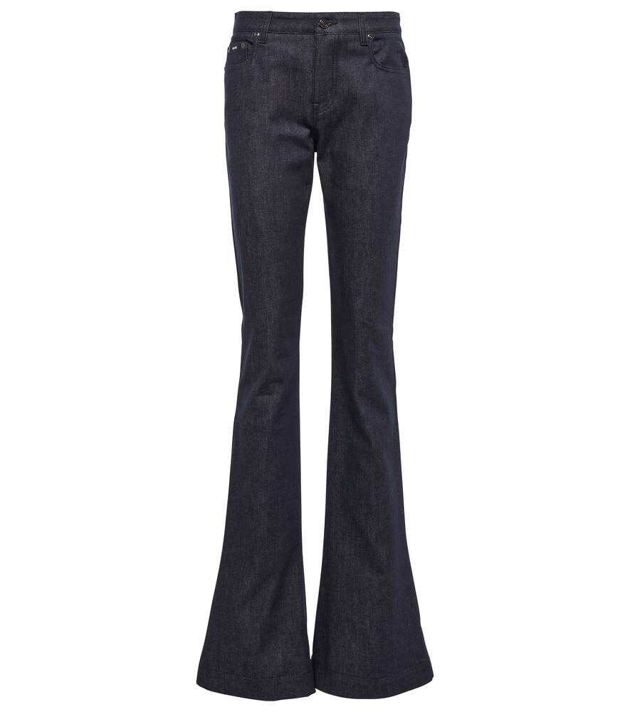 Mid-rise flared jeans