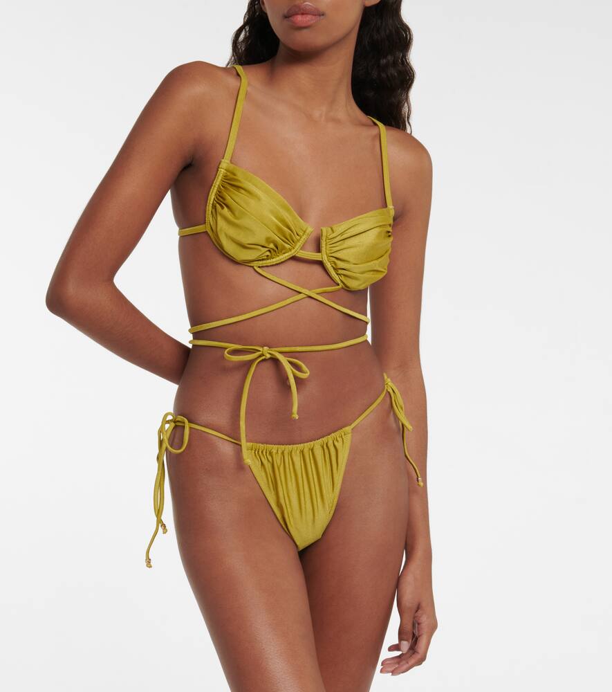 Bananhot Cherry Ruched Bikini Top In Pascalo