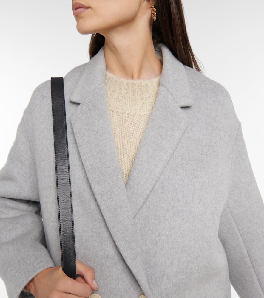 Shop Isabel Marant Efegozi Wool-blend Coat In Light Grey