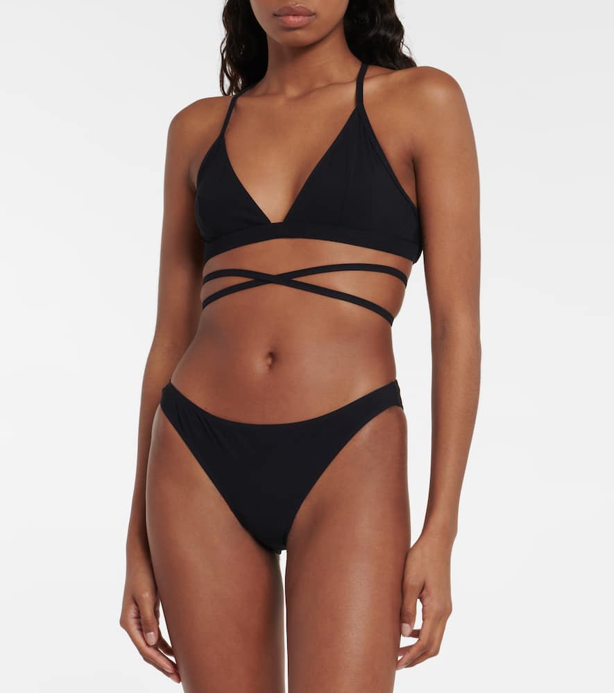 Isabel Marant Solange Show Strappy Triangle Bikini Top In Black