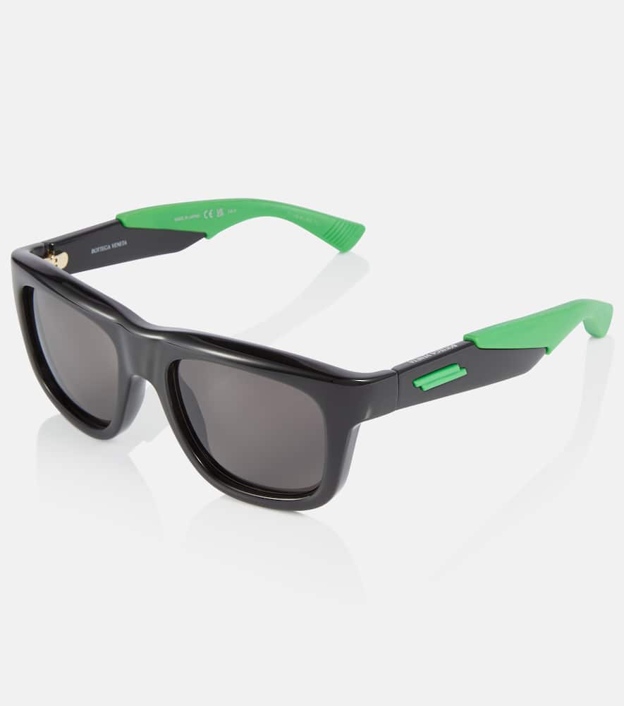 Bottega Veneta Square Sunglasses In Black-black-grey